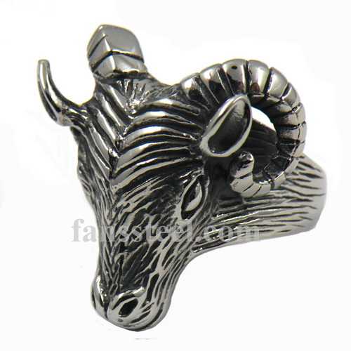 FSR11W88 rolling horn goat animal ring - Click Image to Close